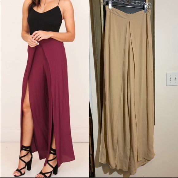 White|Closet Pants - White | Closet Say My Name Tulip Pants In Beige